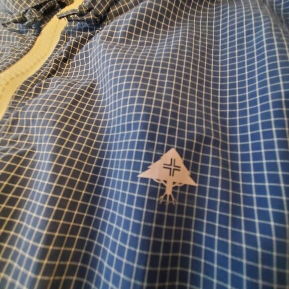 LRG Men's Blue Graph Check Windbreaker Jacket Fisherman Gorpcore Outdoor Large - Picture 4 of 5